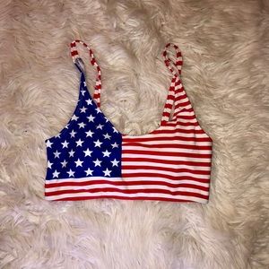 NWOT American Flag Bikini Top